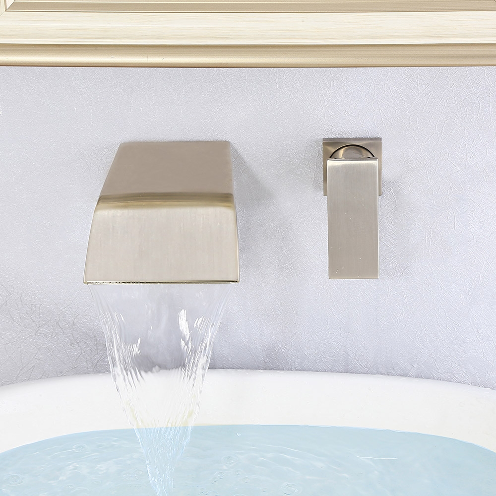 HMR - Milly Wall Mounted Spout Sink Faucet in Brushed Nickel
