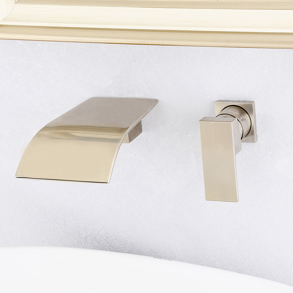 HMR - Milly Wall Mounted Spout Sink Faucet in Brushed Nickel