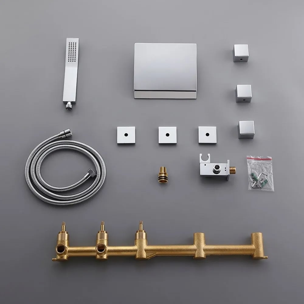 HMR - Moda Wall-Mounted Waterfall Faucet in Polished Chrome, Solid Brass