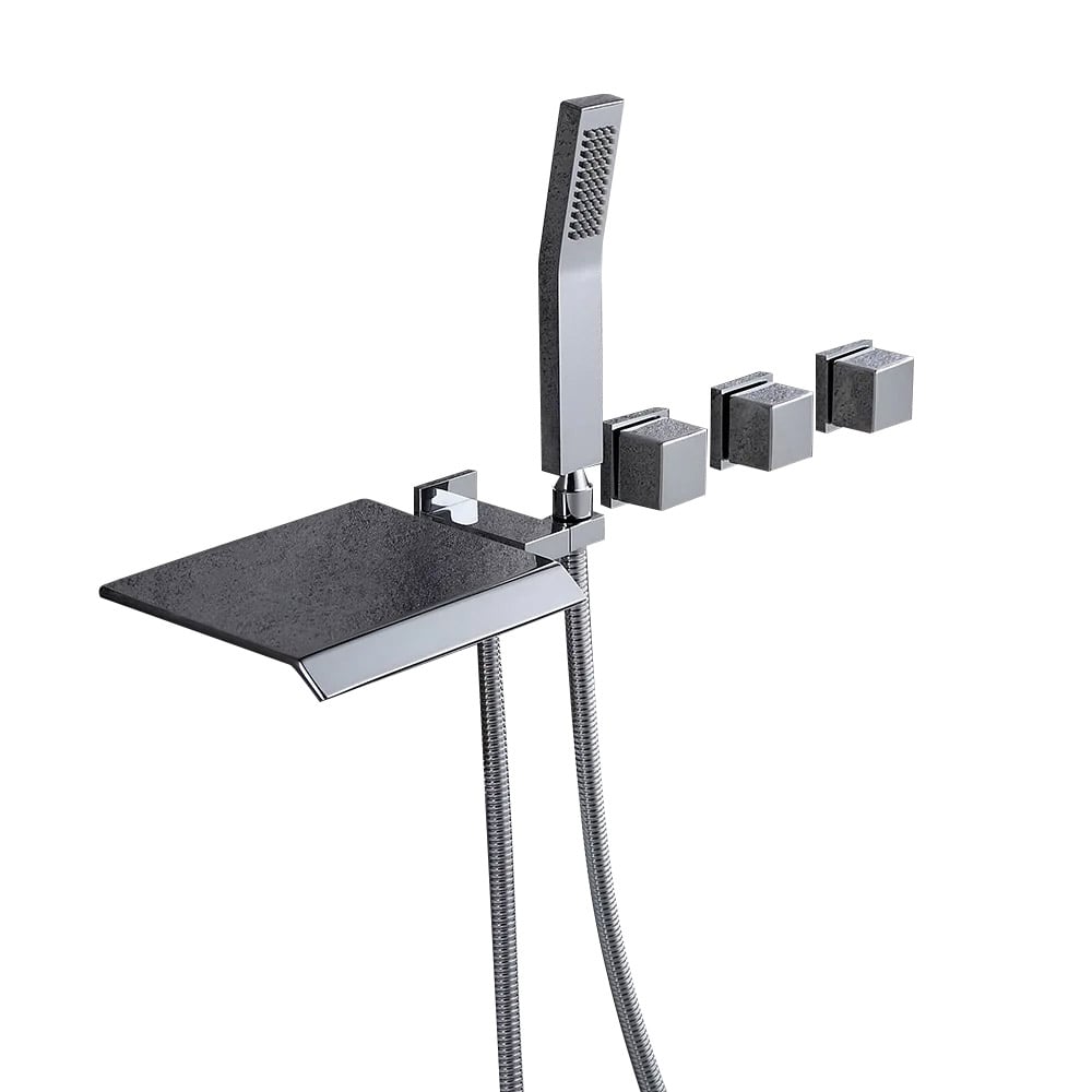 HMR - Moda Wall-Mounted Waterfall Faucet in Polished Chrome, Solid Brass