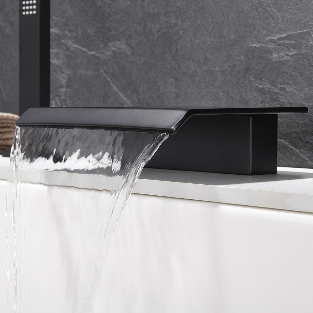 HMR - Moda Waterfall Filler Faucet with Handshower in Matte Black, Brass