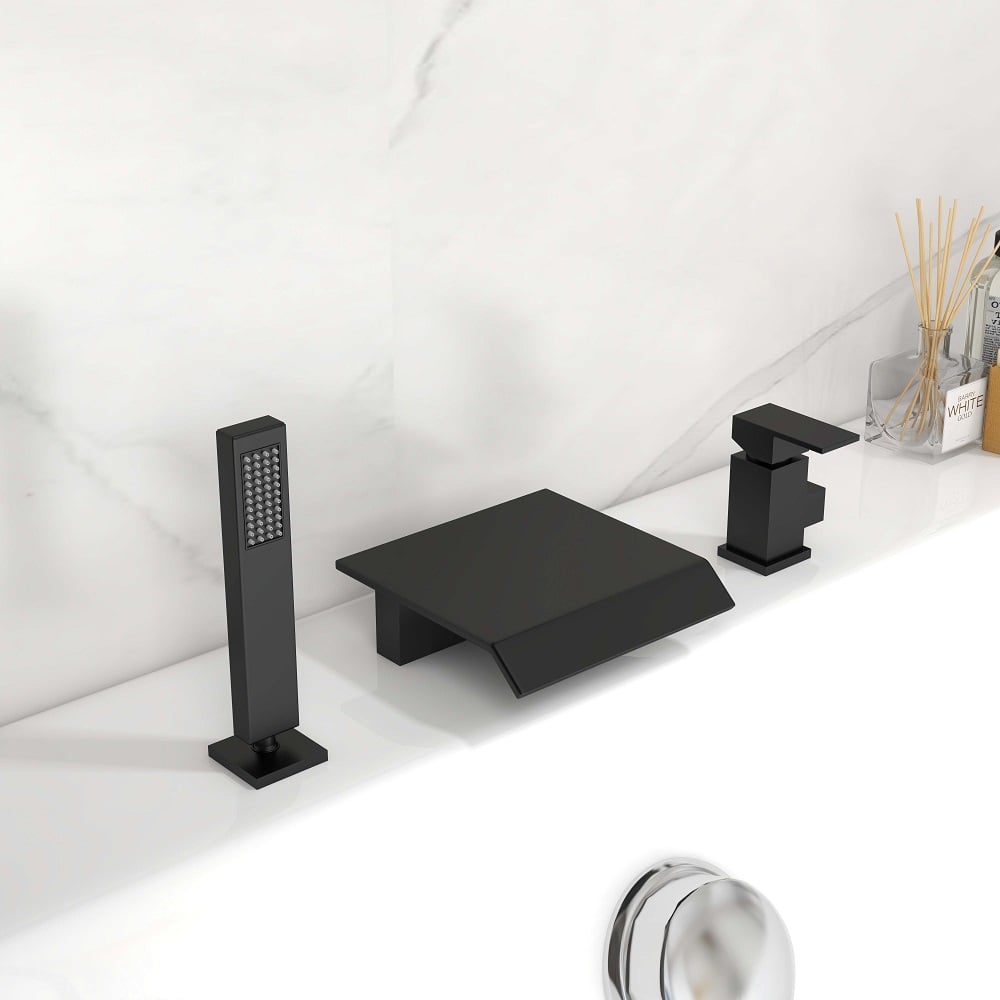 HMR - Moda Waterfall Filler Faucet with Handshower in Matte Black, Brass