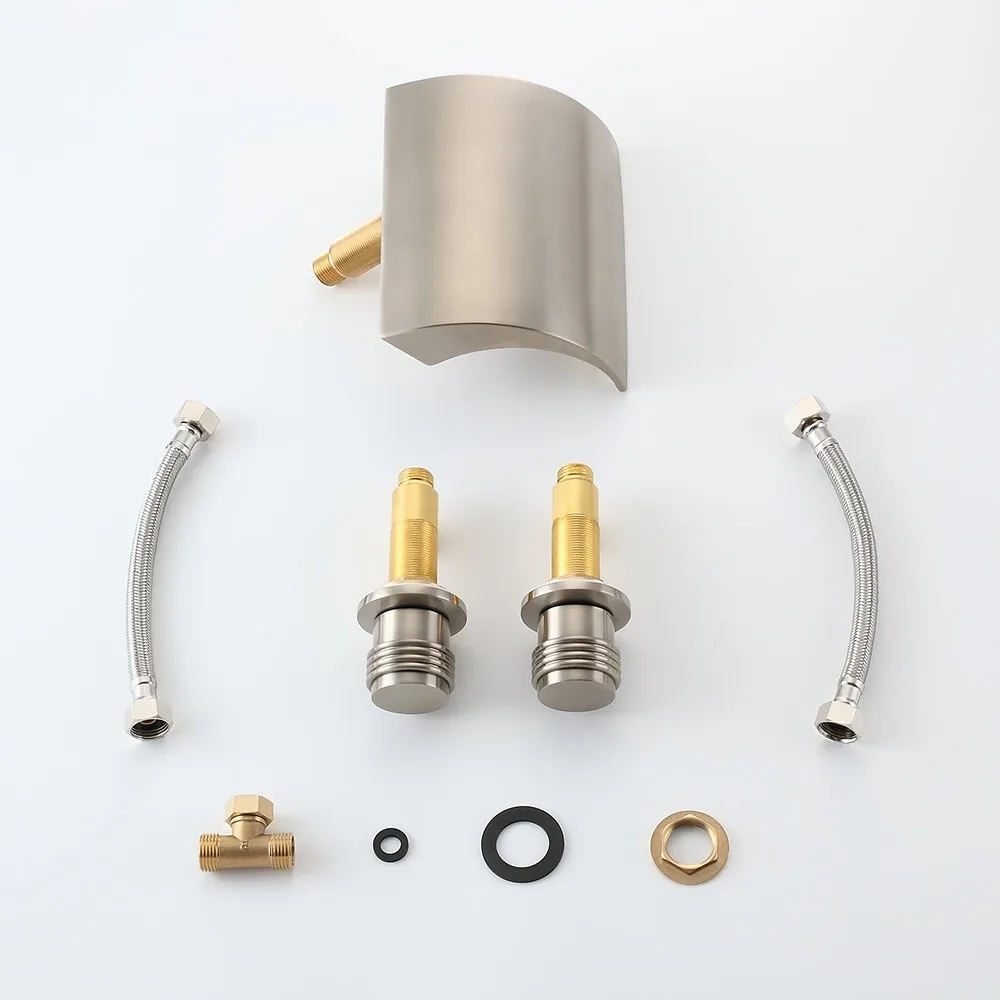 HMR - Victoria Waterfall LED Double Handle Faucet in Brushed Nickel
