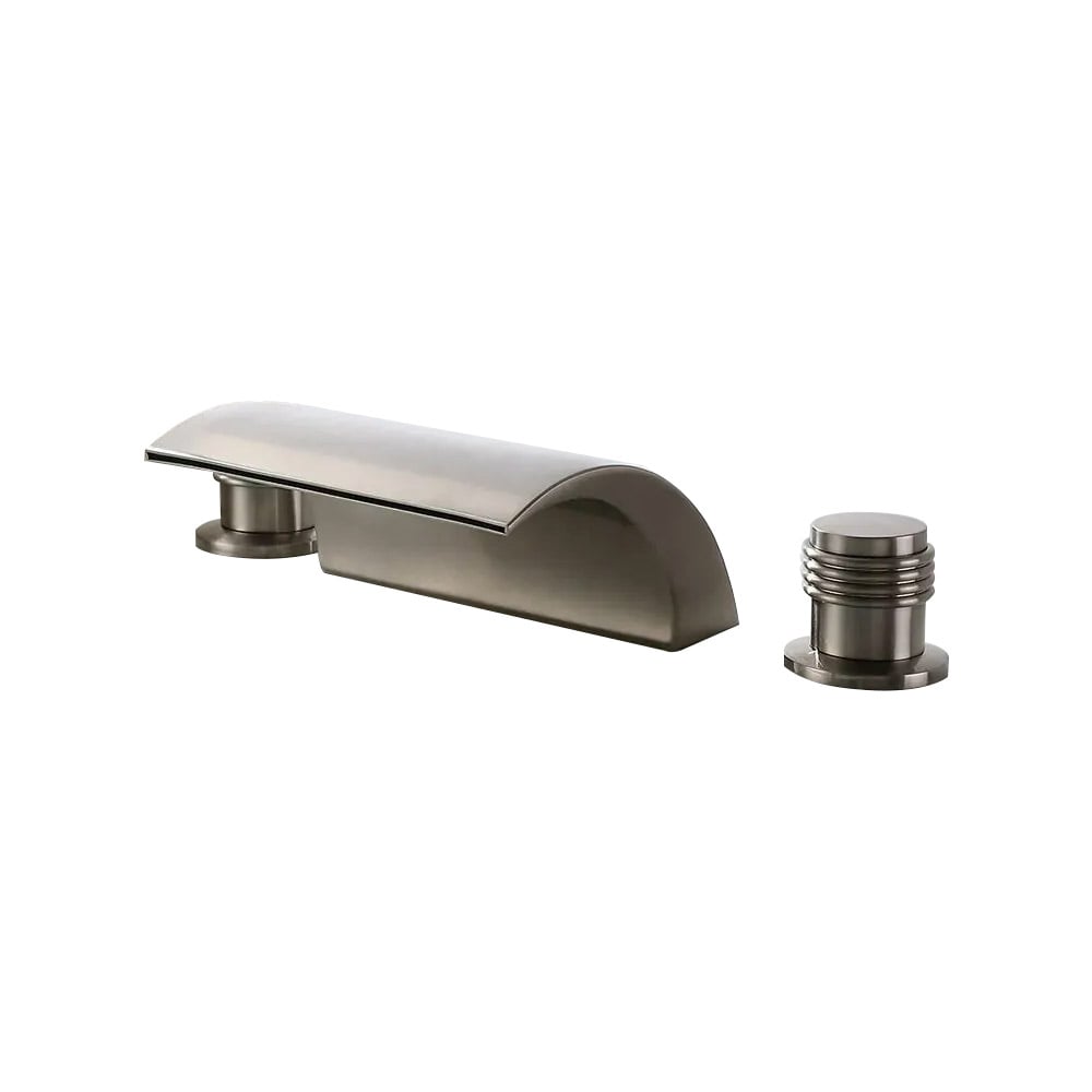 HMR - Victoria Waterfall LED Double Handle Faucet in Brushed Nickel