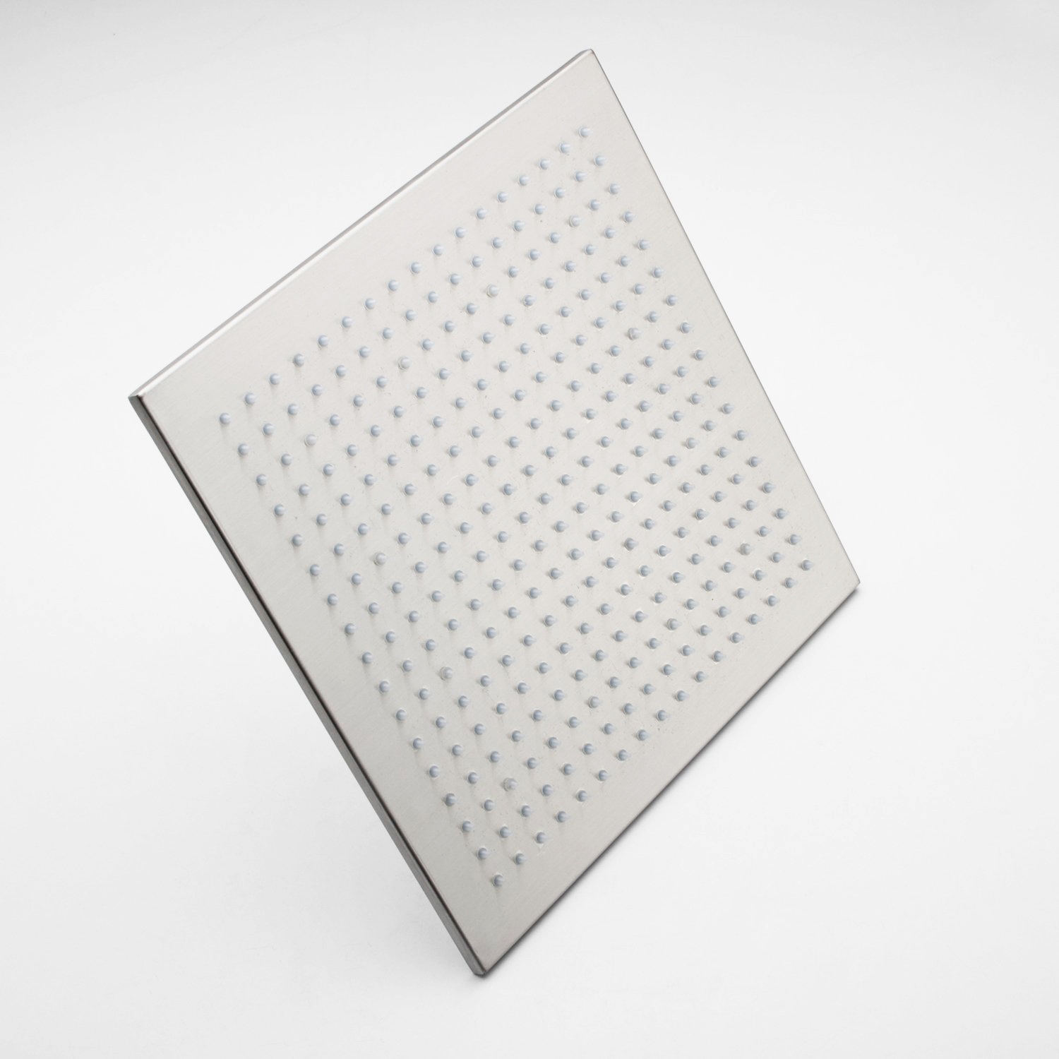 HMR Modern 12" Square Ceiling Mount Rain Shower Head without LED - Brushed Nickel, Stainless Steel