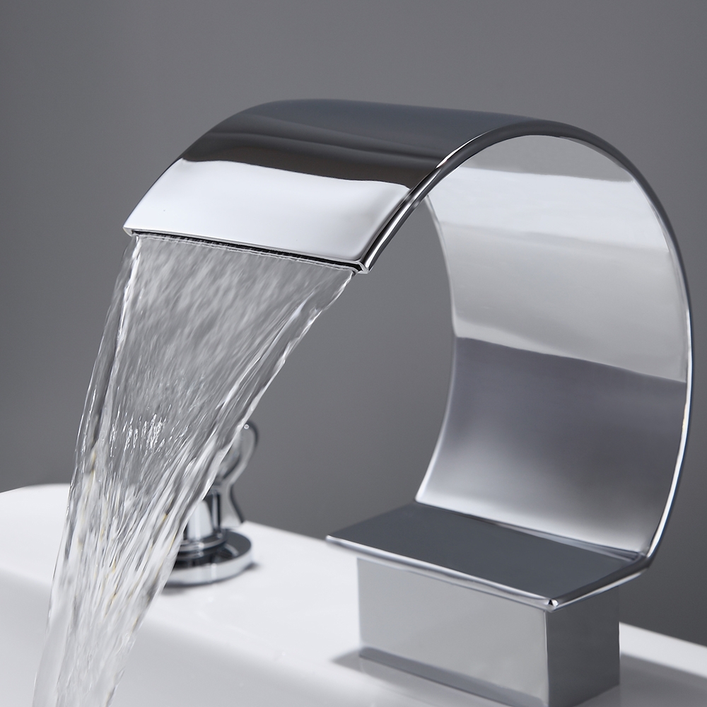 HMR - 2 Crystal Handle Bathroom Sink Faucet in Chrome