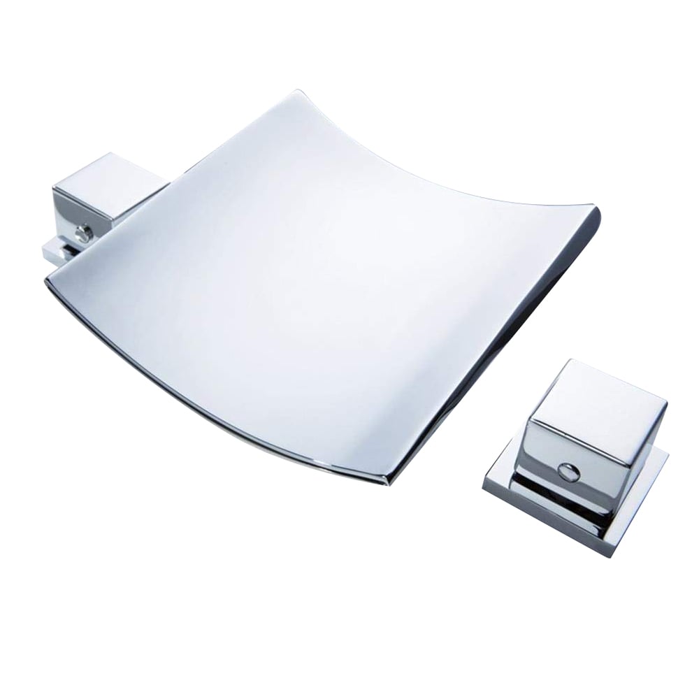HMR - Double Handle Waterfall Bathroom Sink Faucet in Polished Chrome