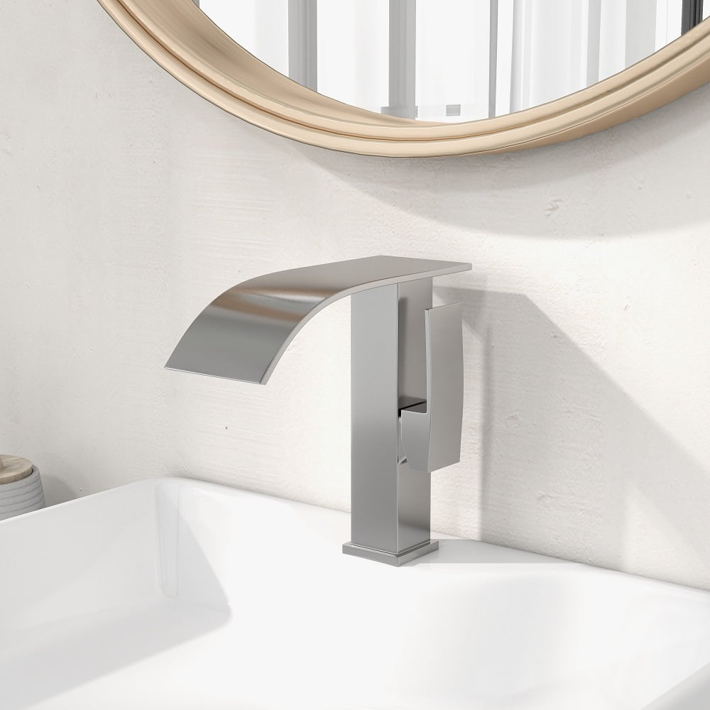 HMR - Milly Single Handle Waterfall Vessel Sink Faucet in Compression 3/8" Waterlines