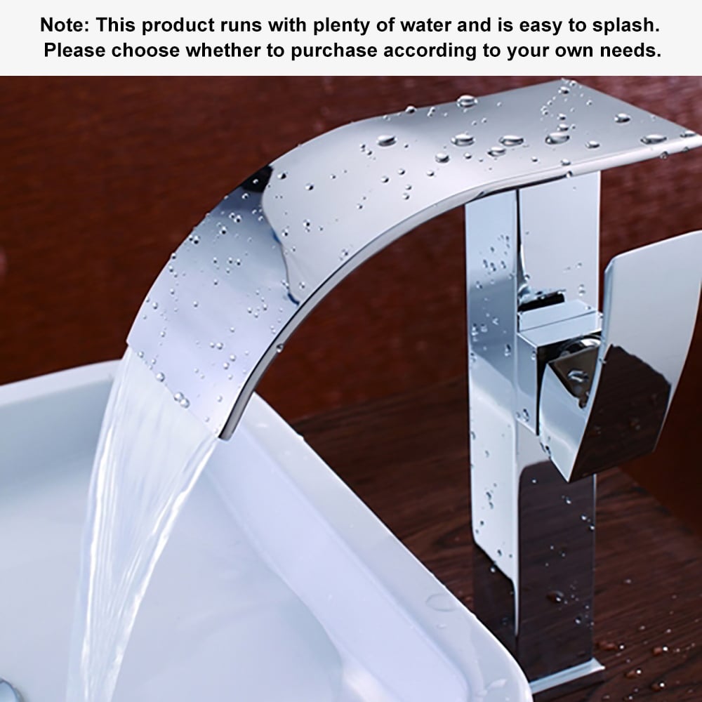 HMR - Milly Single Handle Waterfall Vessel Sink Faucet in Compression 3/8" Waterlines