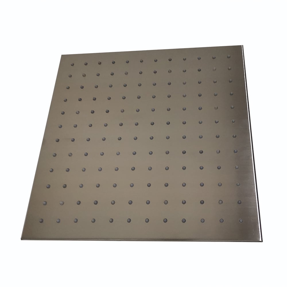 HMR - 16" LED Square Rain Showerhead in Brushed Nickel, Stainless Steel