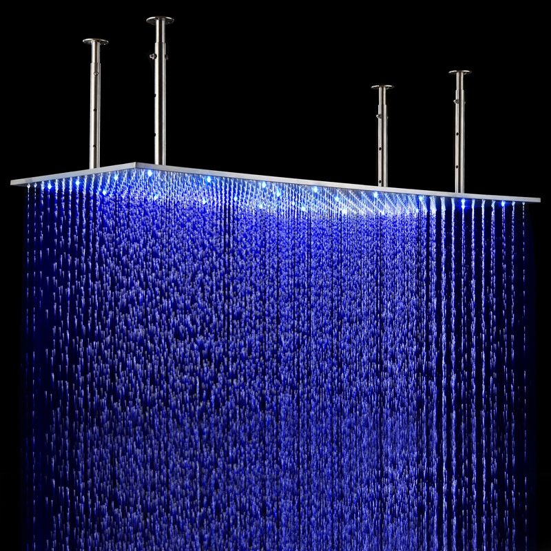 HMR - LED Stainless Steel Rectangle Ceiling Shower Head in 20"W x 40"L, Chrome