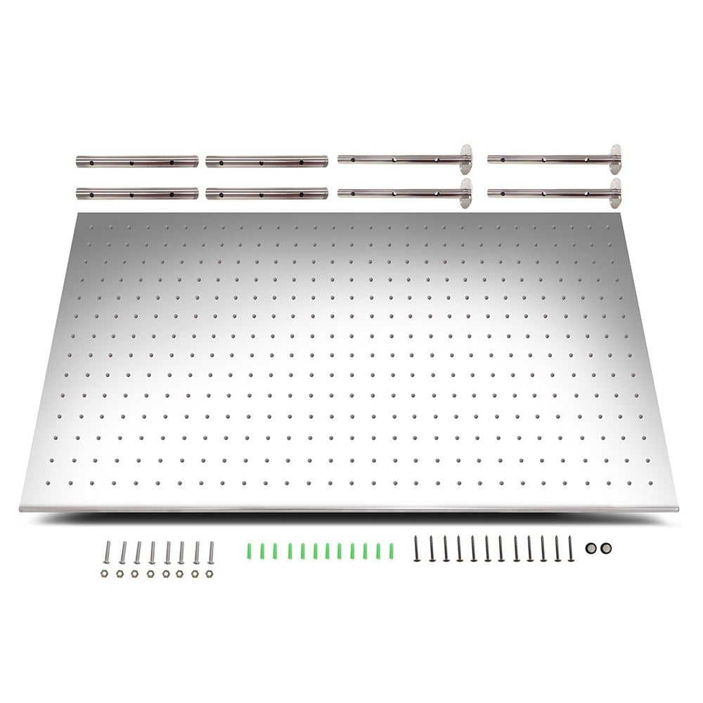 HMR - LED Stainless Steel Rectangle Ceiling Shower Head in 20"W x 40"L, Chrome
