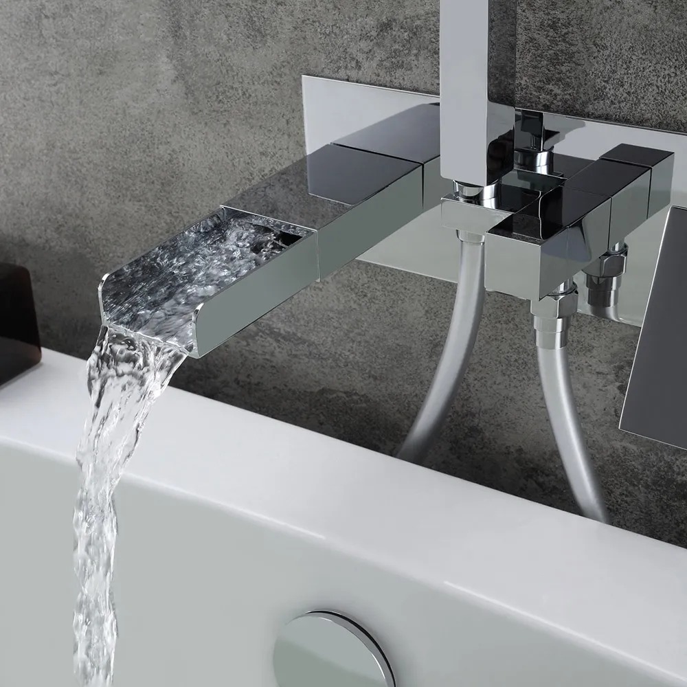 HMR - Mill Wall-Mount Tub Filler Faucet in Chrome, Solid Brass