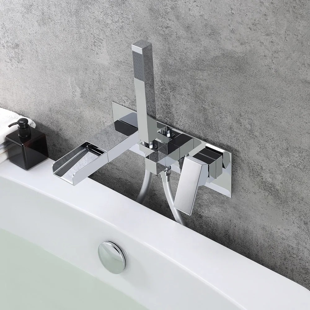 HMR - Mill Wall-Mount Tub Filler Faucet in Chrome, Solid Brass