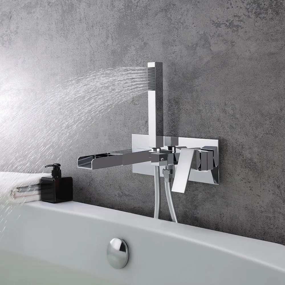 HMR - Mill Wall-Mount Tub Filler Faucet in Chrome, Solid Brass