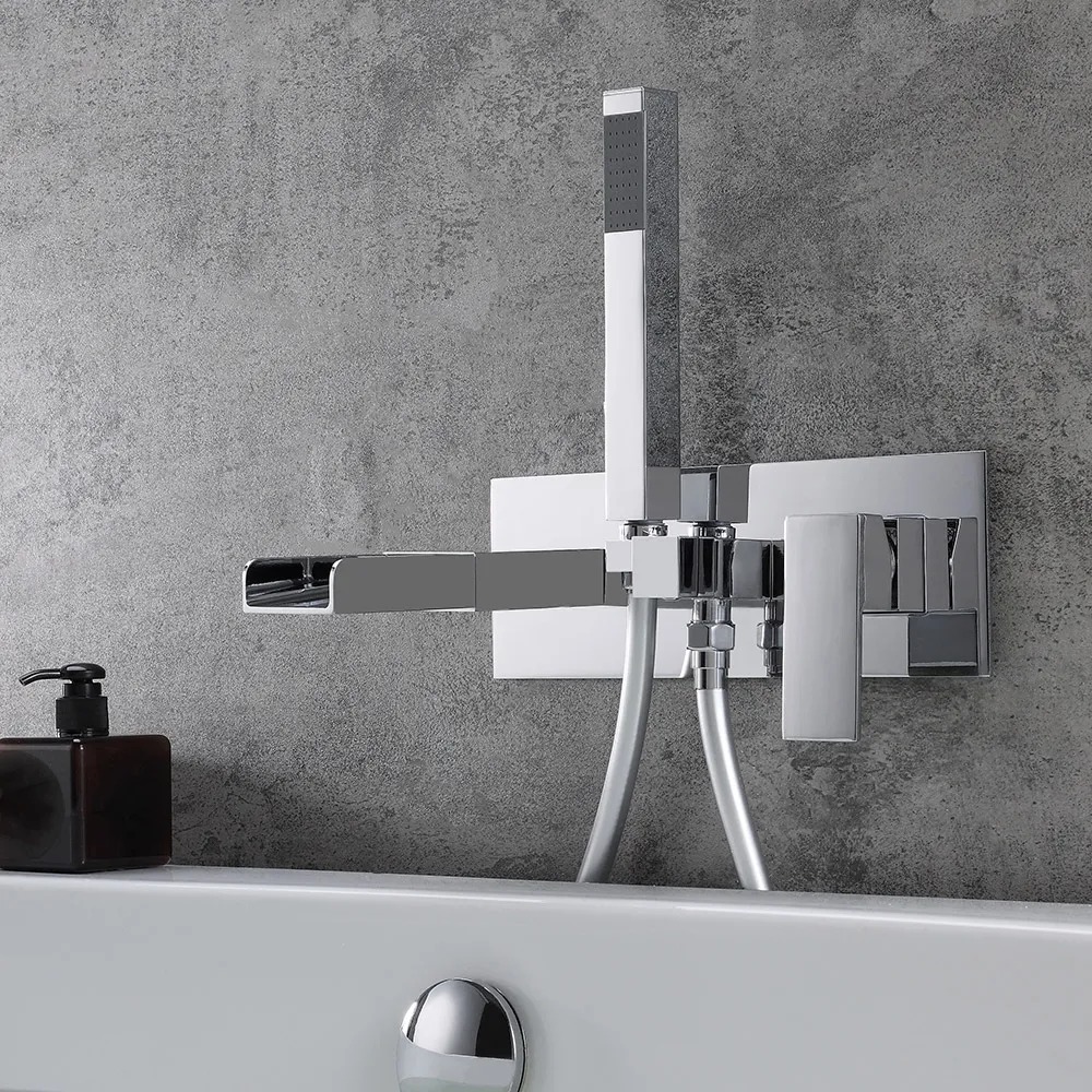 HMR - Mill Wall-Mount Tub Filler Faucet in Chrome, Solid Brass