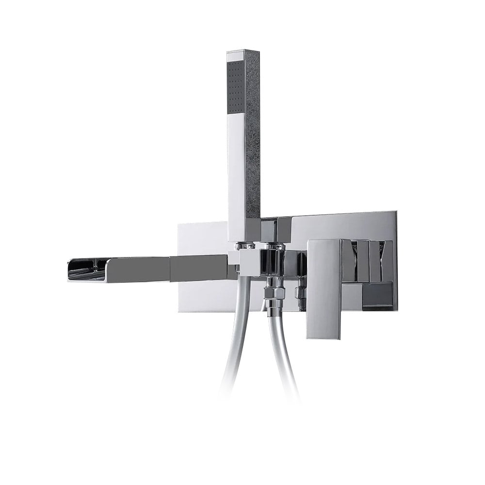 HMR - Mill Wall-Mount Tub Filler Faucet in Chrome, Solid Brass
