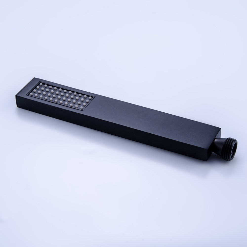 HMR - MILL Deck-Mount Waterfall Faucet with Handshower in Matte Black