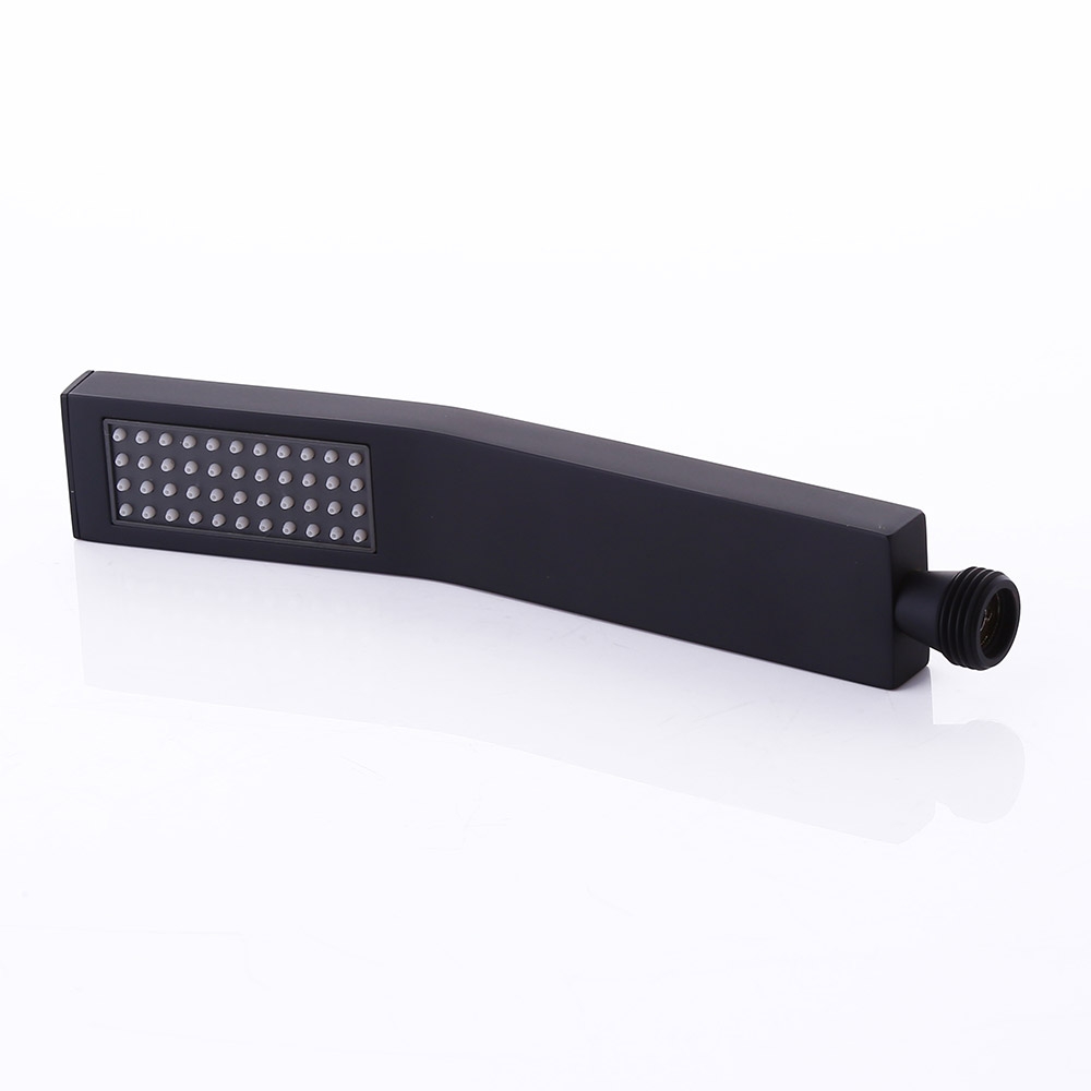 HMR - Square Handheld Hand Shower Head in Matte Black, Brass