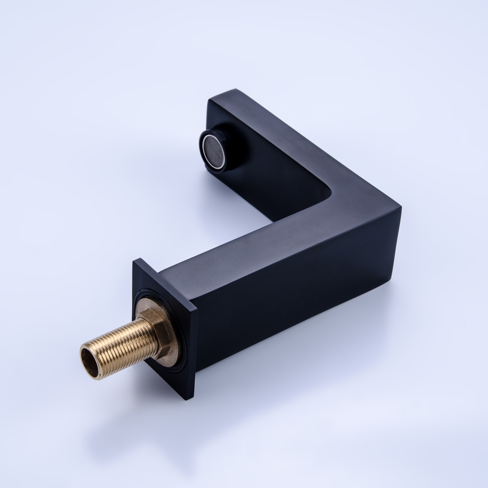 HMR - Vland Double Handles Right-Angle Sink Faucet in Matte Black, Brass