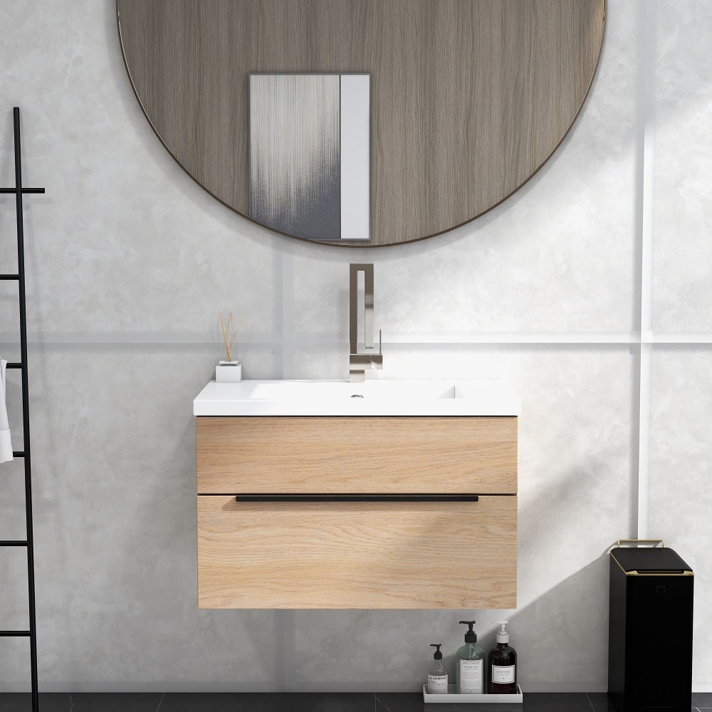 HMR Modern Single Handle 1-Hole Bathroom Sink Faucet with Waterfall Spout Brass - Brushed Nickel