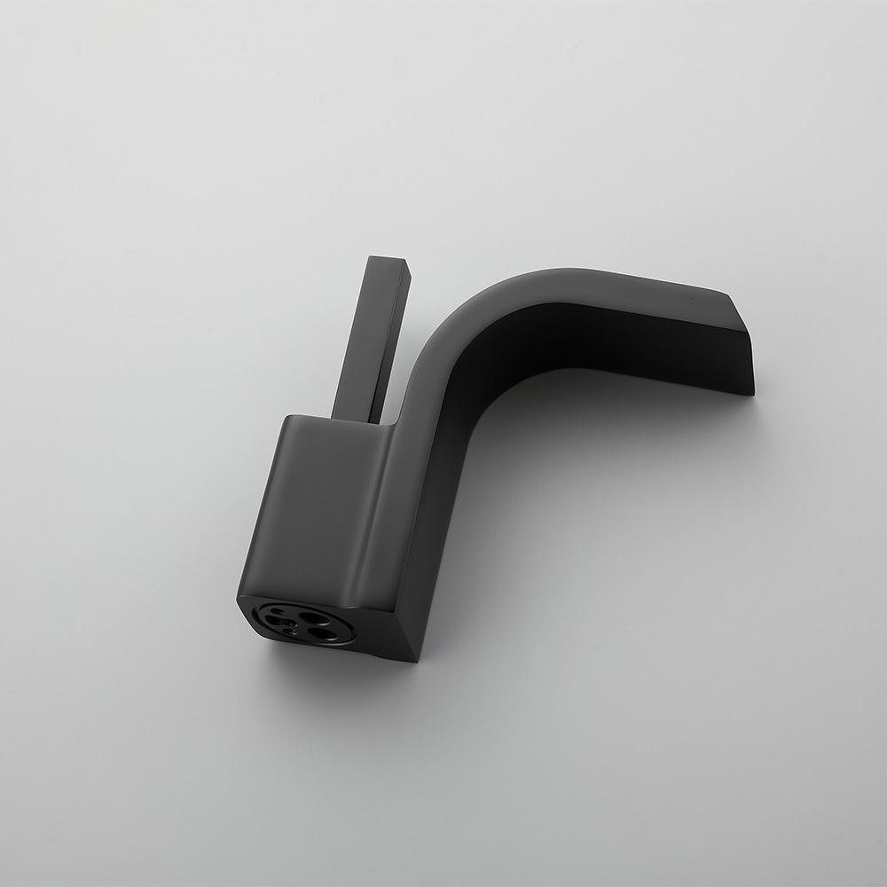 HMR - Spout Single Joystick Handle Sink Faucet in Matte Black