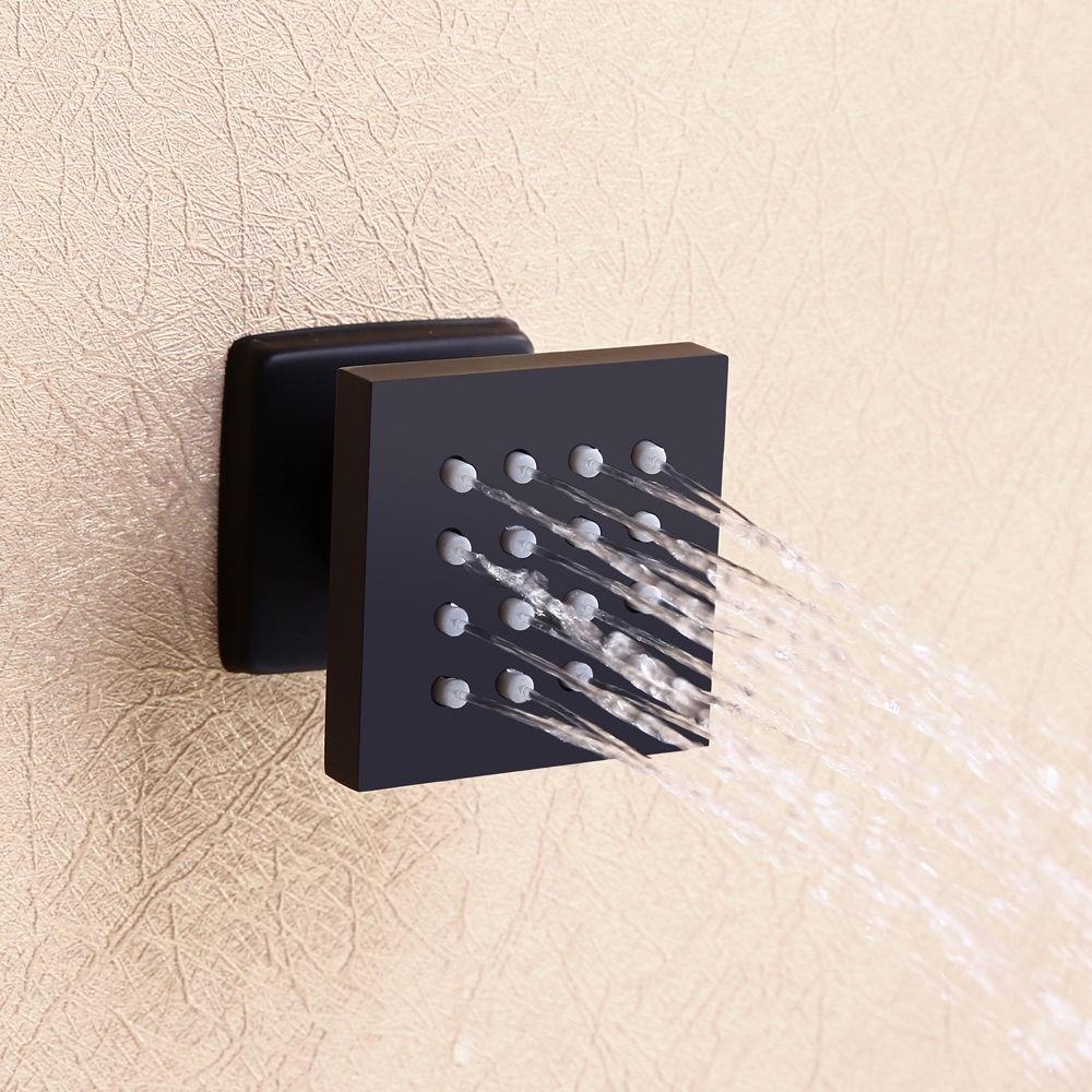 HMR - Ceiling Mount Shower System 12" with 6 Body Sprays and Hand Shower in Standard Shower Valve