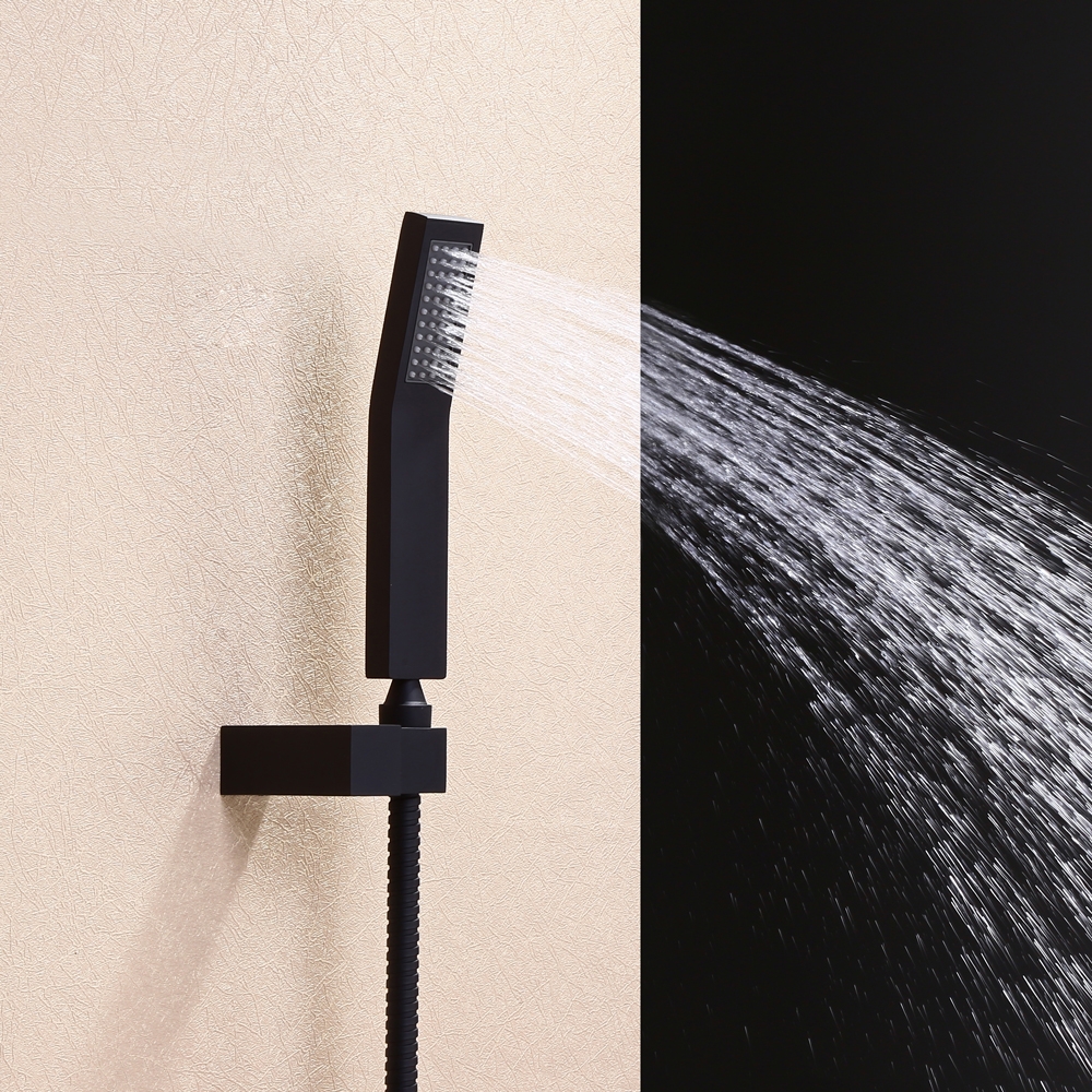 HMR - Ceiling Mount Shower System 12" with 6 Body Sprays and Hand Shower in Standard Shower Valve