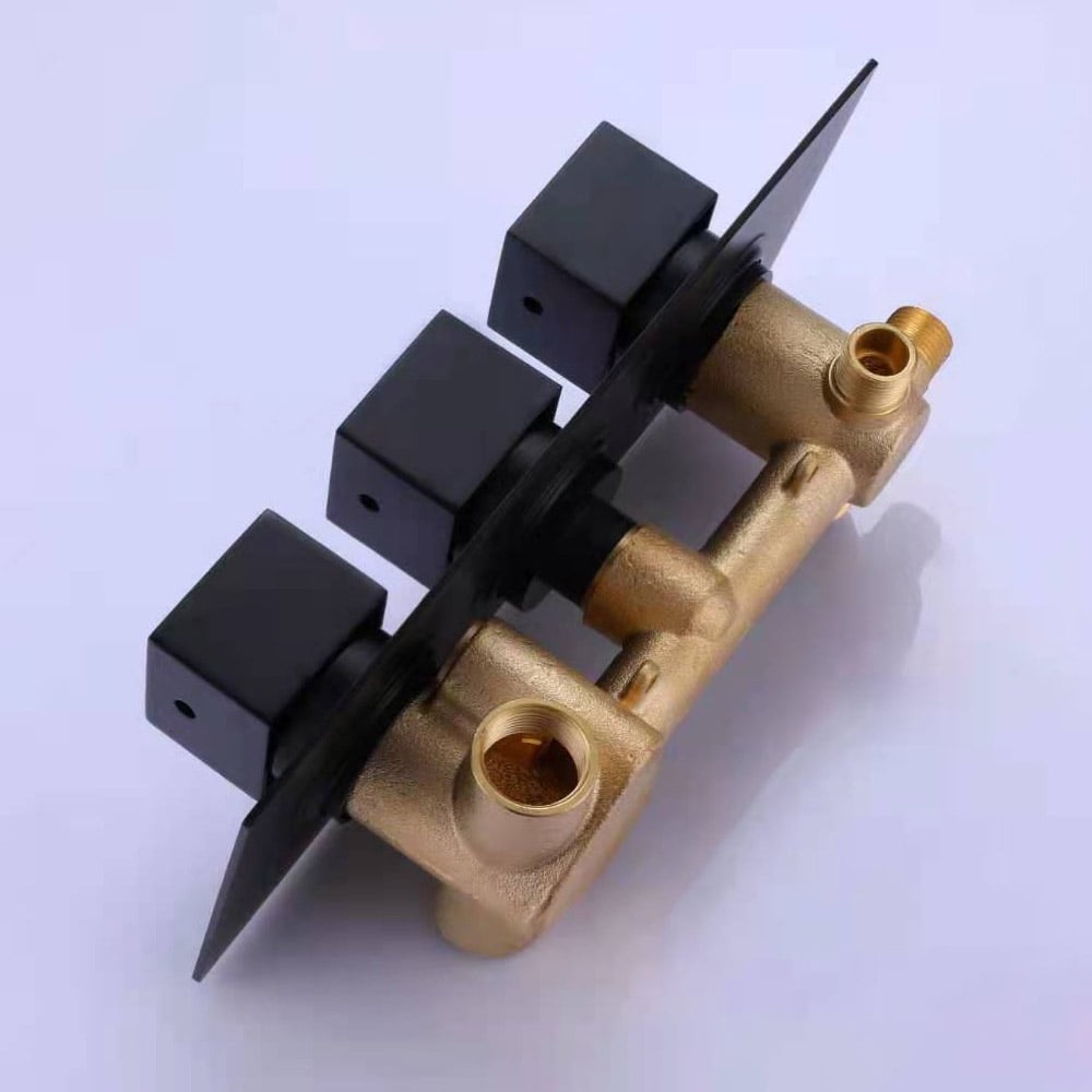 HMR - Ceiling Mount Shower System 12" with 6 Body Sprays and Hand Shower in Standard Shower Valve