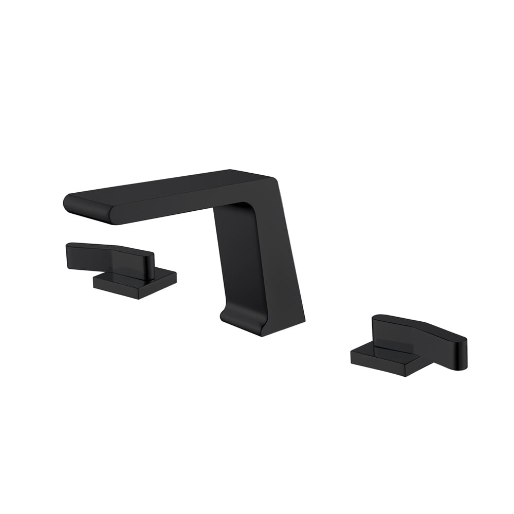 HMR - Rosa Waterfall Double-Handle Sink Faucet in Matte Black, Brass