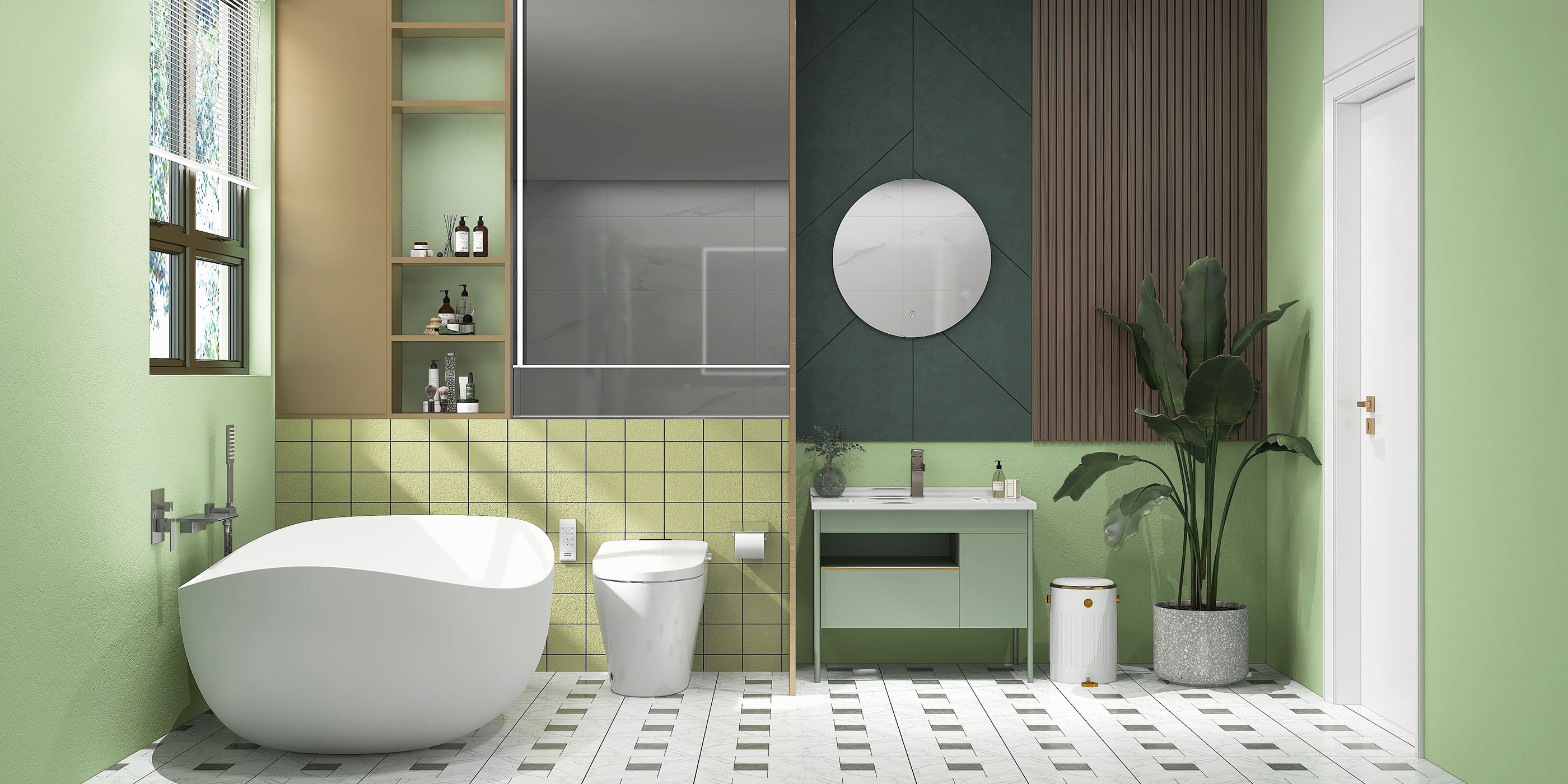 HMR 70" Modern Oval Freestanding Stone Resin Soaking Bathtub - Matte White