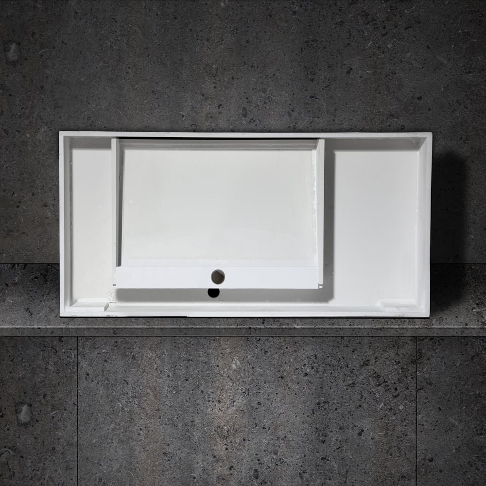HMR - Wall-Hung Stone Resin Rectangle Bathroom in Matte White