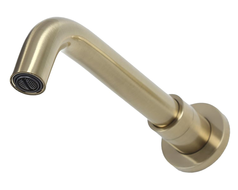 HMR - Wall Mounted Single Lever Bathroom Sink Swivel Faucet in Brushed Brass