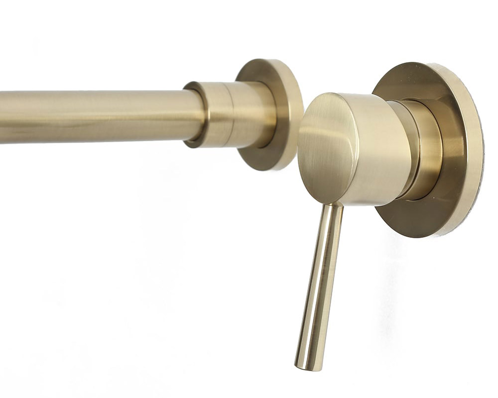 HMR - Wall Mounted Single Lever Bathroom Sink Swivel Faucet in Brushed Brass
