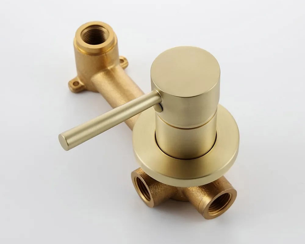 HMR - Wall Mounted Single Lever Bathroom Sink Swivel Faucet in Brushed Brass