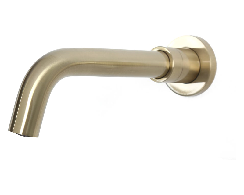 HMR - Wall Mounted Single Lever Bathroom Sink Swivel Faucet in Brushed Brass