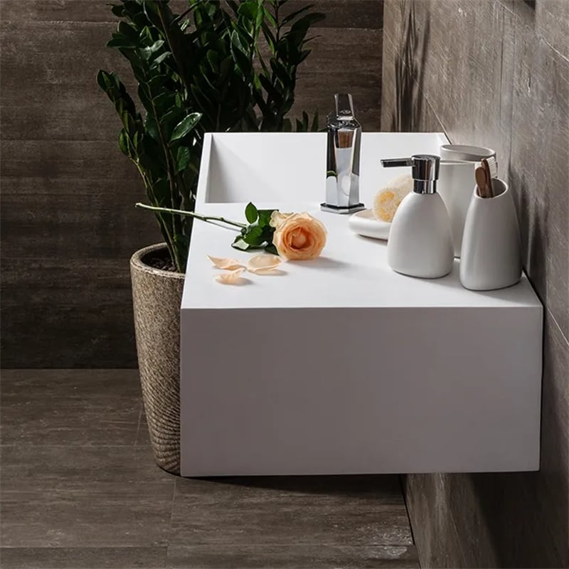 HMR - Wall-Mount Bathroom with Storage Cubby Hole in 35"L, Matte White