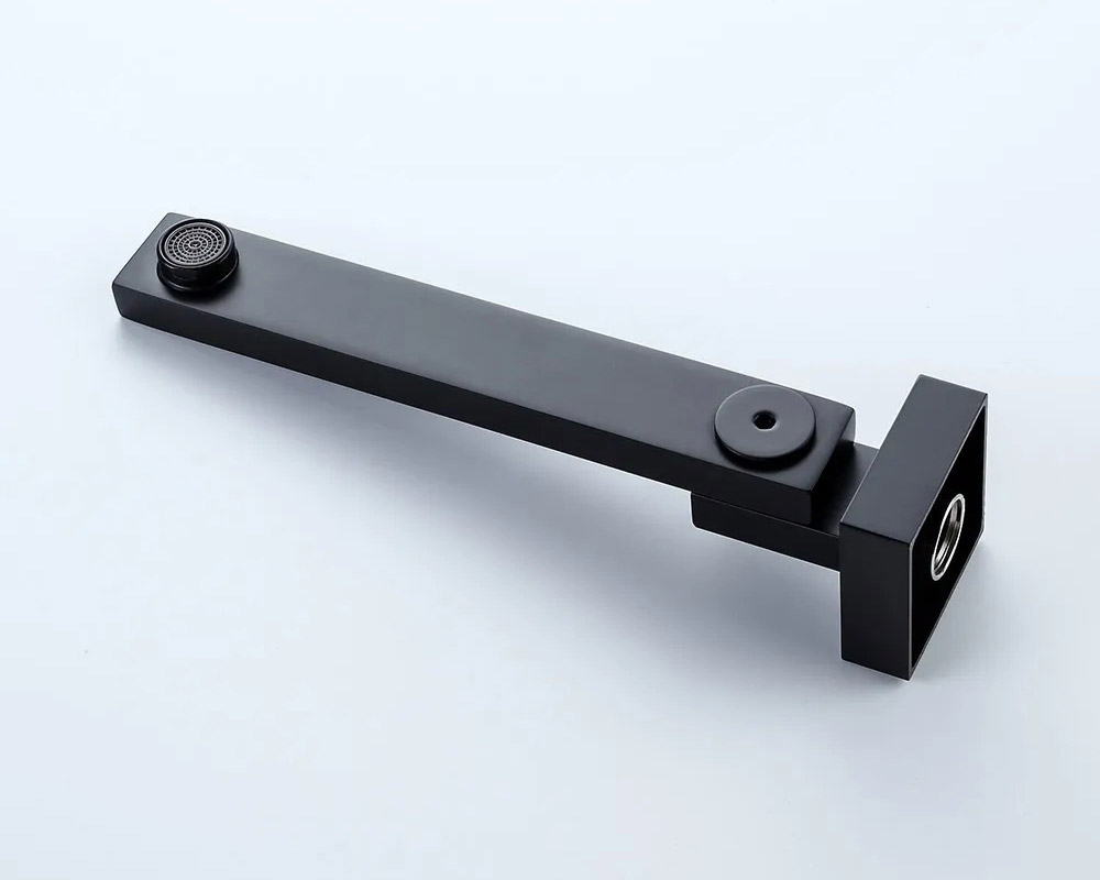 HMR Ultramodern Wall Mounted Swirling Tub Filler Faucet with Hand Shower - Matte Black