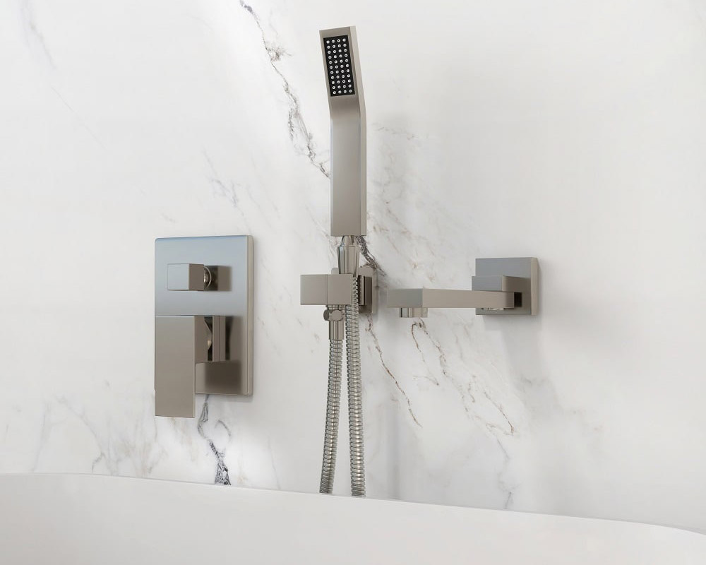 HMR - Ultramodern Wall Mounted Swirling Tub Filler Faucet with Hand Shower
