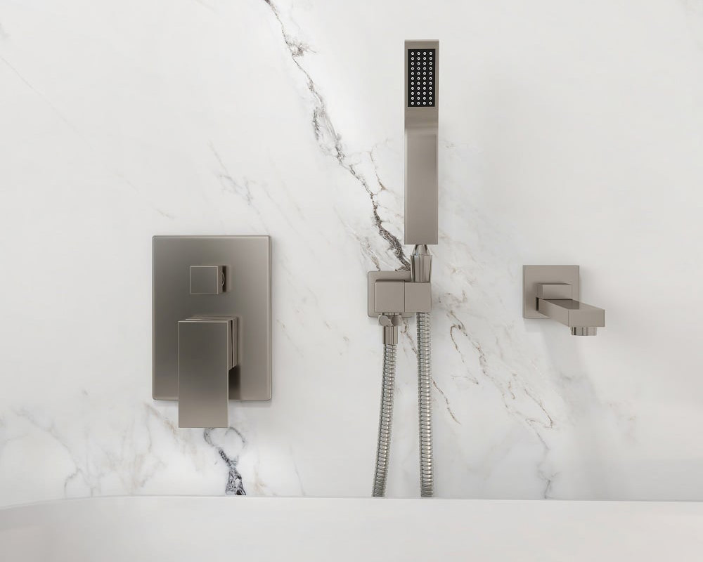 HMR - Ultramodern Wall Mounted Swirling Tub Filler Faucet with Hand Shower