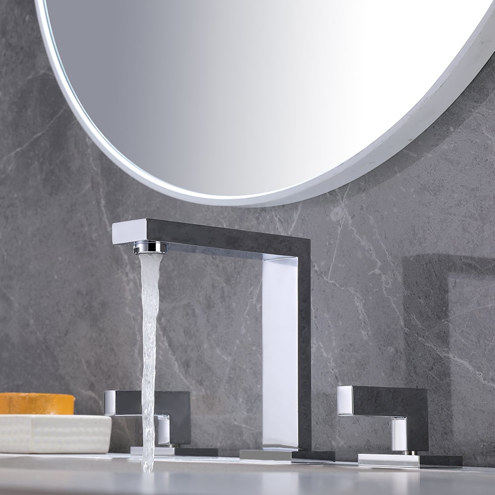 HMR - Modern Widespread Bathroom Sink Faucet Double Handle