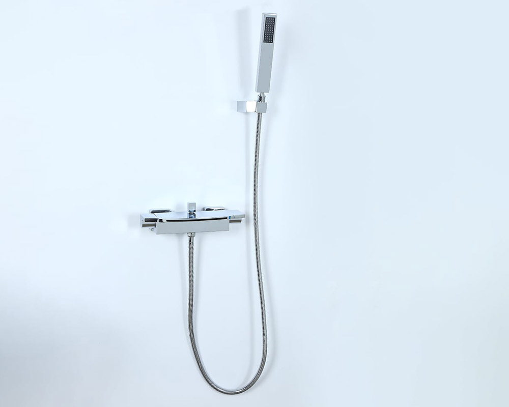 HMR - Wall Mount Waterfall 2-Handle Faucet with Hand Shower in Chrome