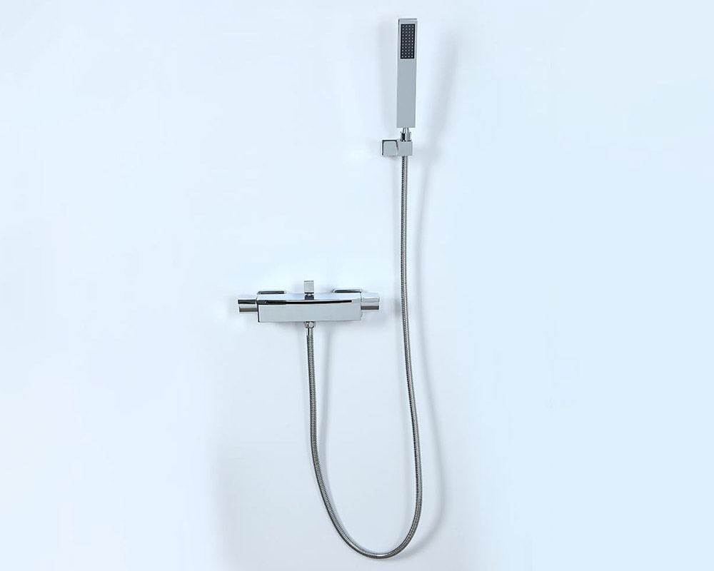 HMR - Wall Mount Waterfall 2-Handle Faucet with Hand Shower in Chrome