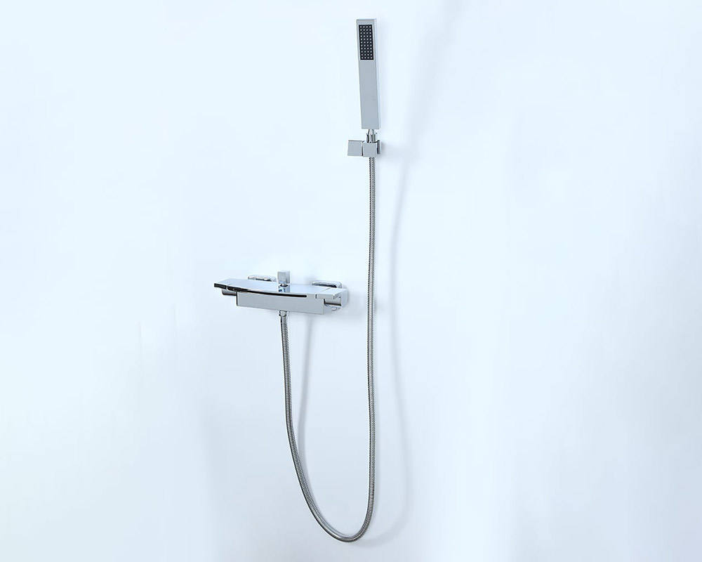 HMR - Wall Mount Waterfall 2-Handle Faucet with Hand Shower in Chrome