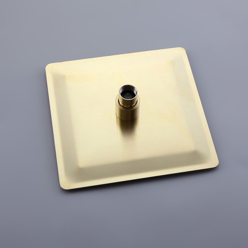 HMR - Wall Mounted 8" Solid Brass Shower System with Hand Shower in Brushed Gold