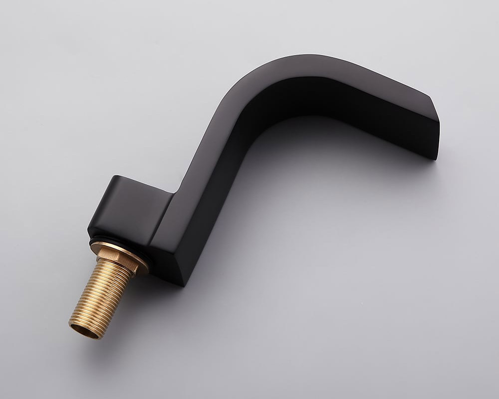 HMR Double Handle Bathroom Solid Sink Faucet - Black, Brass