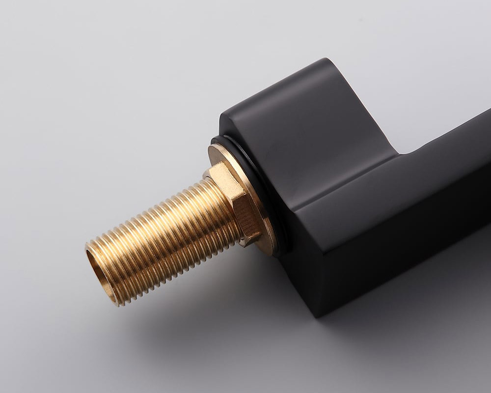 HMR Double Handle Bathroom Solid Sink Faucet - Black, Brass