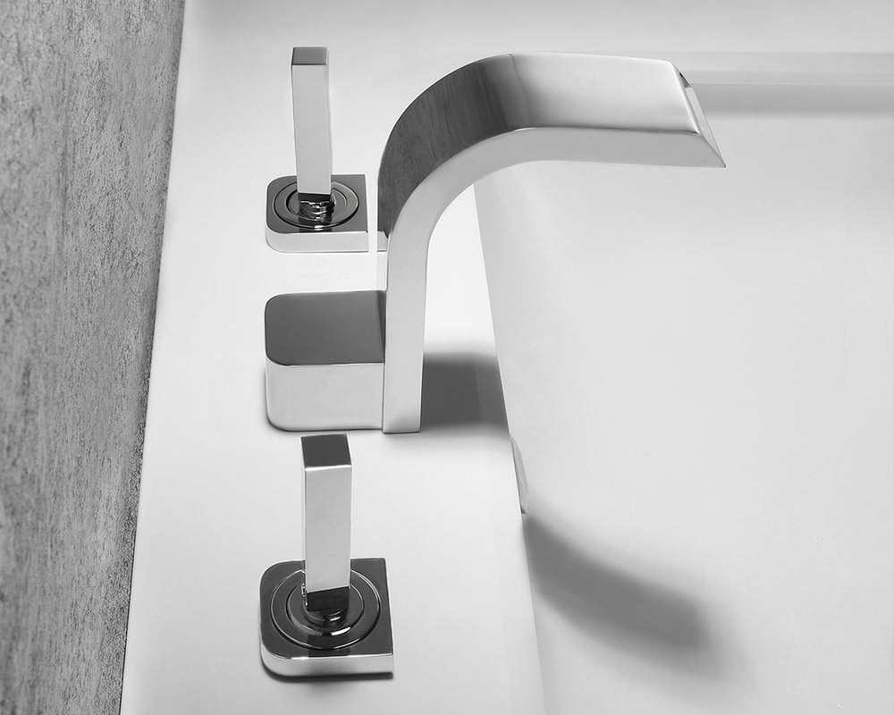 HMR - Double Handle Bathroom Solid Sink Faucet