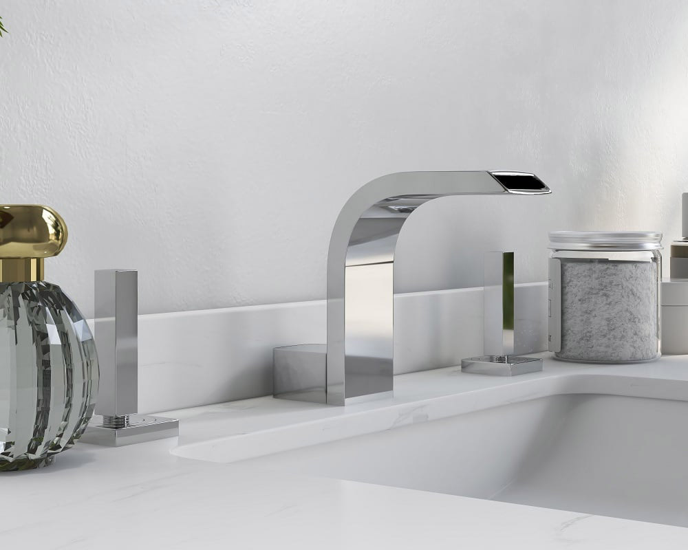 HMR - Double Handle Bathroom Solid Sink Faucet