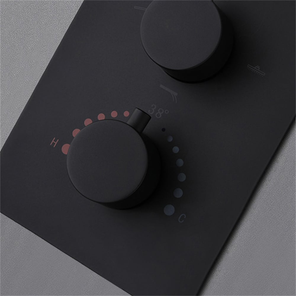 HMR Thermostatic 16" Shower System with Handheld Shower - Matte Black